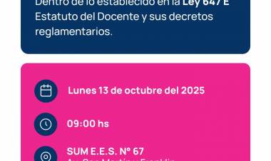 EDUCACIÓN: EL LUNES 13, HABRÁ ACTOS DE DESIGNACIÓN DE CARGOS DE SUPERVISORES