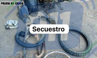 VILLA ÁNGELA:  DOS PERSONAS FUERON DEMORADAS CON UNA “TUMBERA” Y UNA MOTOCICLETA DESMANTELADA