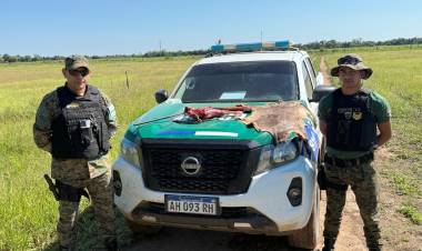 AGENTES RURALES SECUESTRARON ARMAS Y RESTOS DE ANIMAL SILVESTRE EN PAMPA CEJAS