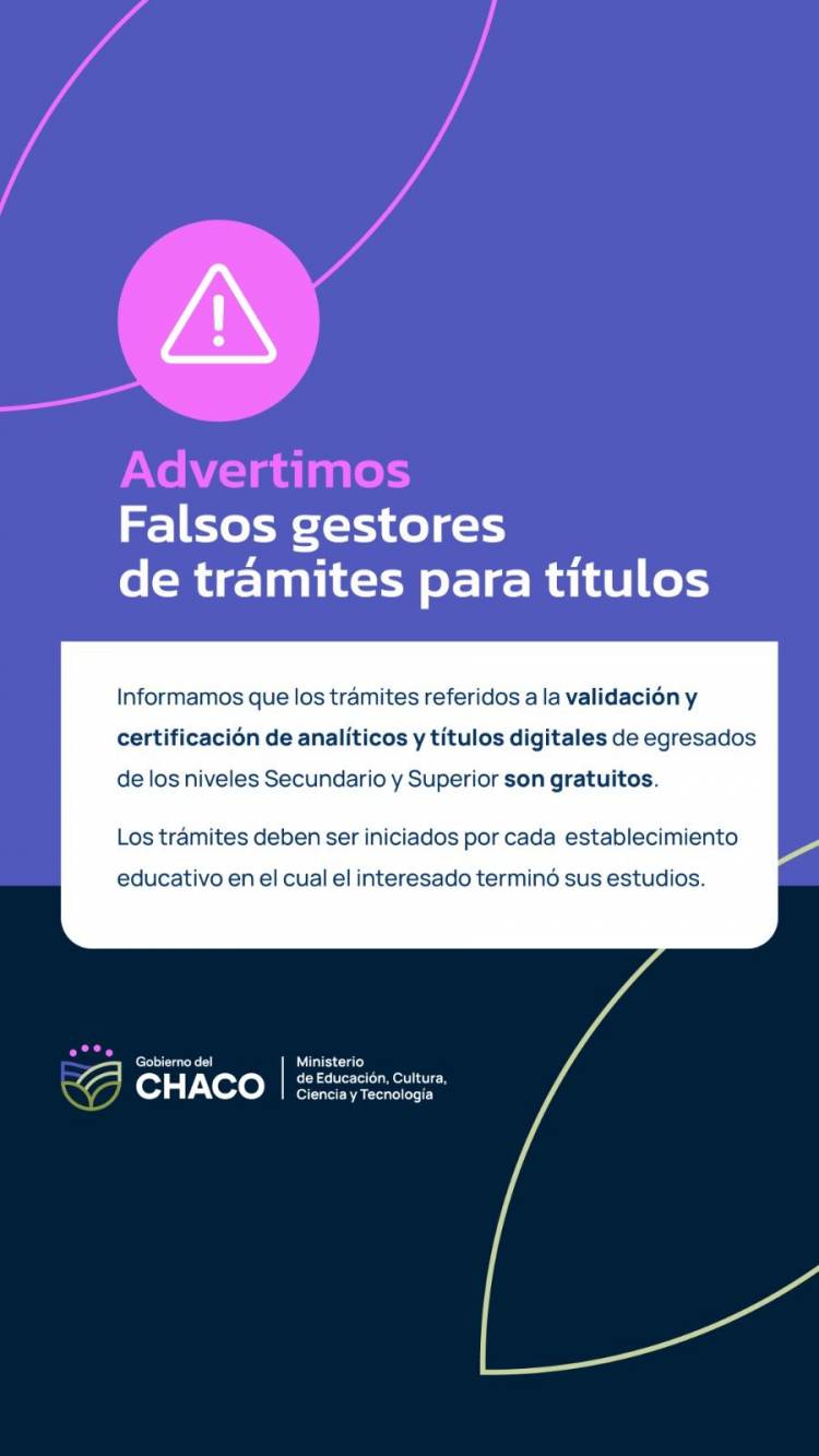 EDUCACIÓN ADVIERTE SOBRE FALSOS GESTORES DE TRÁMITES PARA TÍTULOS