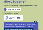 EDUCACIÓN SUPERIOR: ABRE INSCRIPCIÓN A INTERINATOS Y SUPLENCIAS 2026