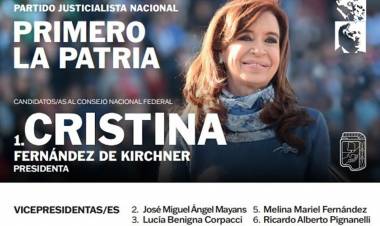 YA ESTÁ LISTA LA BOLETA DE CRISTINA KIRCHNER