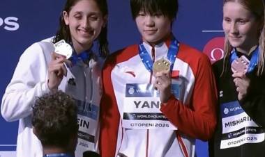 MUNDIAL DE NATACIÓN: AGOSTINA HEIN SE COLGÓ LA MEDALLA DE PLATA EN LOS 800 LIBRE