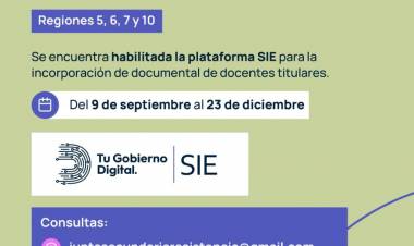NIVEL SECUNDARIO: DOCENTES TITULARES YA PUEDEN INCORPORAR DOCUMENTAL EN SIE