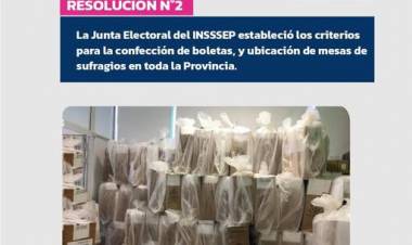 INSSSEP: MESAS DE ACTIVOS EN REPARTICIONES PÚBLICAS Y DE PASIVOS EN ESCUELAS, PARA LA ELECCIÓN DE VOCALES Y SÍNDICO