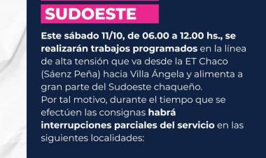 TRABAJOS PROGRAMADOS DE SECHEEP EN EL SUDOESTE