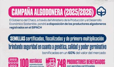 EL GOBIERNO DEL CHACO IMPULSA LA SIEMBRA ALGODONERA CON SEMILLAS BONIFICADAS Y CRÉDITOS ESPECIALES