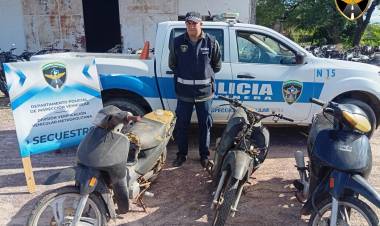 CAMINERA INCAUTÓ TRES MOTOS CON PEDIDO, UNA ADULTERADA Y UN ACOPLADO CON DOCUMENTACIÓN APÓCRIFA
