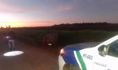 ENCONTRARON UN AUTO VOLCADO Y ABANDONADO CERCA DE LA RUTA 95