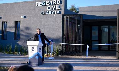 TRAS 105 AÑOS, ZDERO INAUGURÓ EL PRIMER EDIFICIO PROPIO DEL REGISTRO CIVIL DE CHARATA