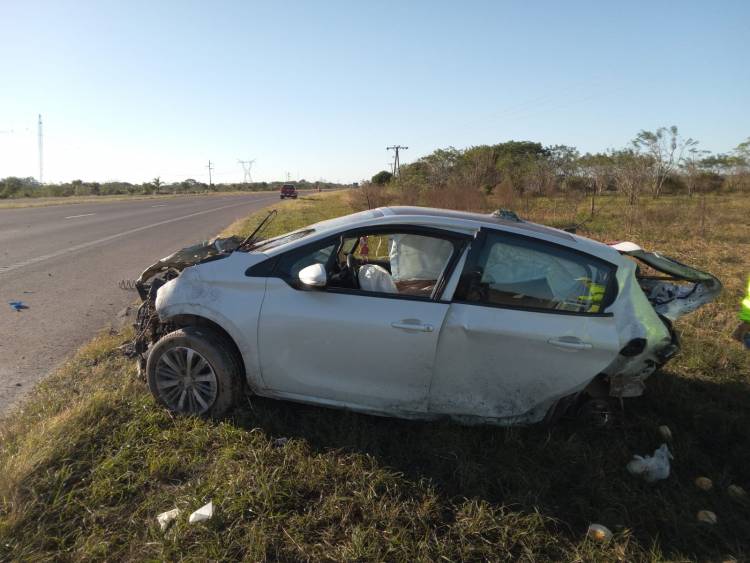 DESPISTE Y VUELCO EN RUTA NACIONAL N°16