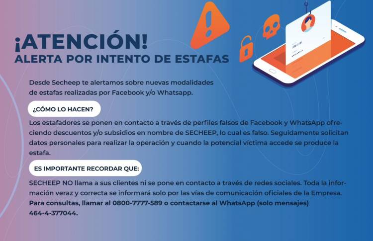 SECHEEP ALERTA SOBRE NUEVAS MODALIDADES DE ESTAFAS TELEFÓNICAS Y POR REDES SOCIALES