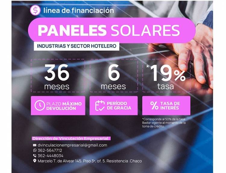 ENERGÍAS LIMPIAS Y RENOVABLES: EL GOBIERNO PROVINCIAL IMPULSA LA LÍNEA “CHACO + INDUSTRIA” PARA LAS EMPRESAS DEL SECTOR INDUSTRIAL Y HOTELERO