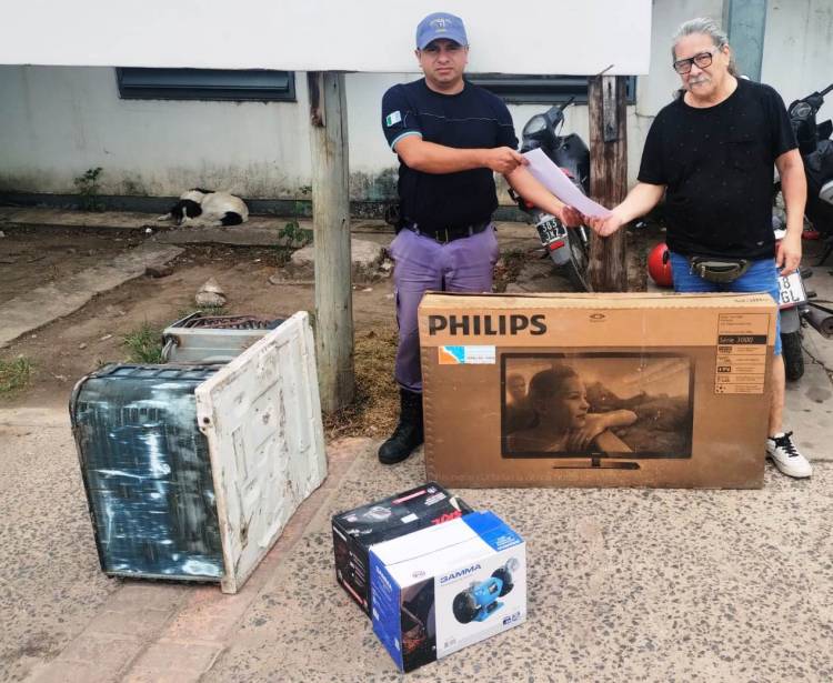 RECUPERARON ELECTRODOMÉSTICOS SUSTRAÍDOS DE SU CASA