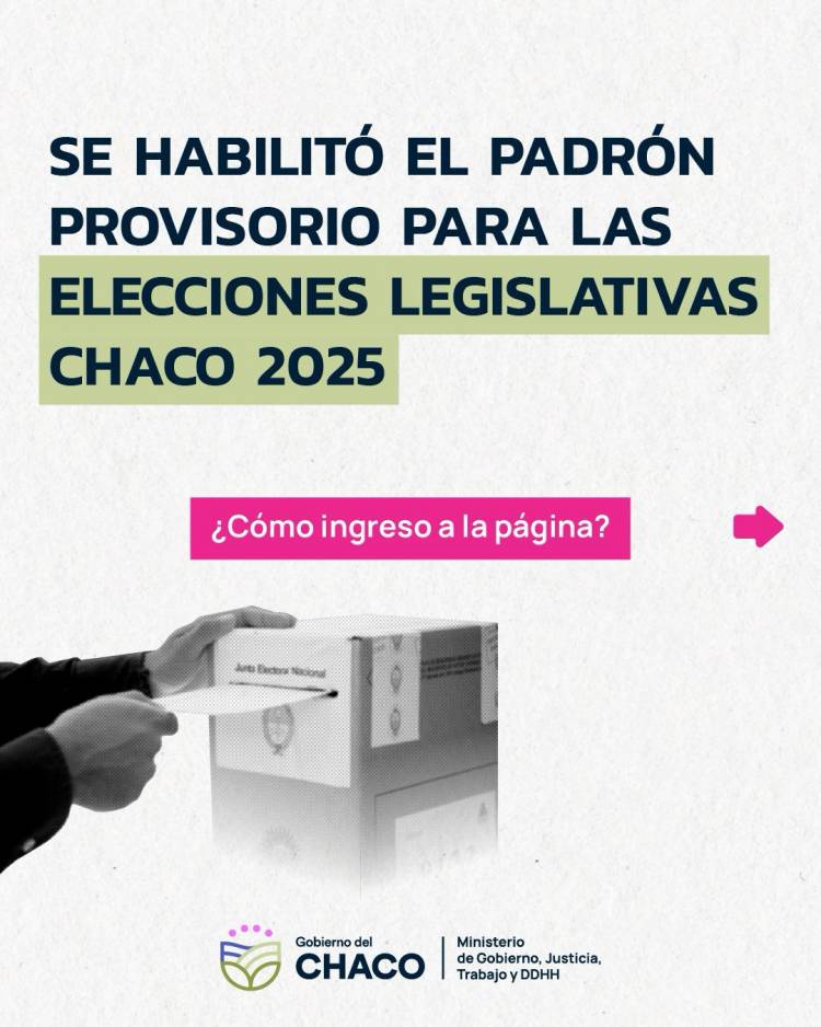 ELECCIONES LEGISLATIVAS: RECUERDAN QUE SE ENCUENTRA DISPONIBLE EL PADRÓN PROVISORIO