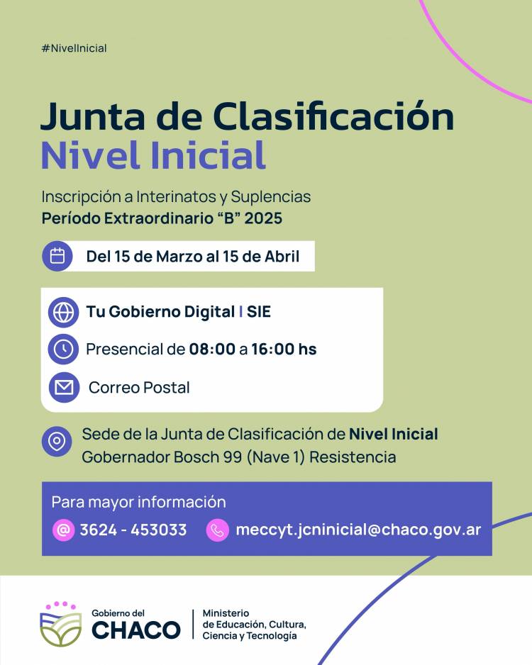 PARA DOCENTES DE NIVEL INICIAL: ABRE INSCRIPCIÓN EXTRAORDINARIA A INTERINATOS Y SUPLENCIAS