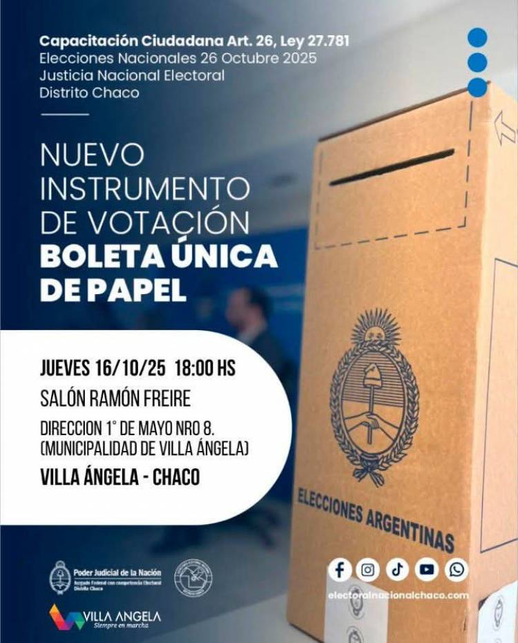 CAPACITACIÓN CIUDADANA SOBRE BOLETA ÚNICA EN VILLA ÁNGELA