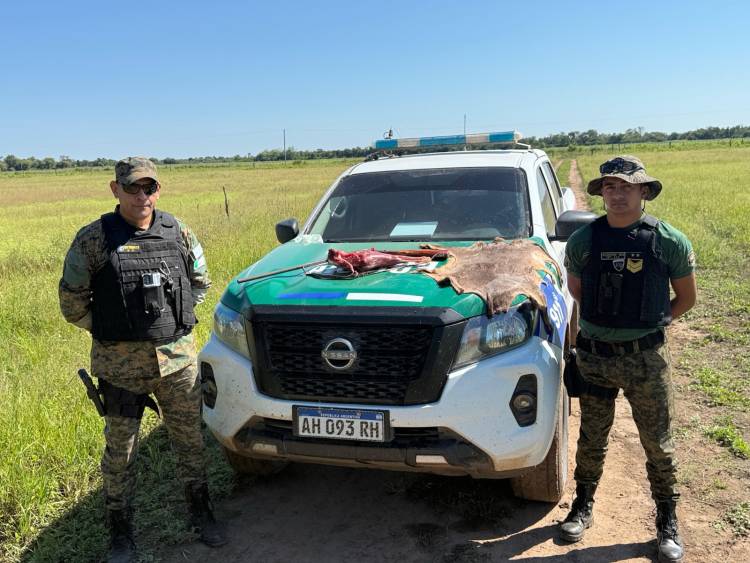 AGENTES RURALES SECUESTRARON ARMAS Y RESTOS DE ANIMAL SILVESTRE EN PAMPA CEJAS