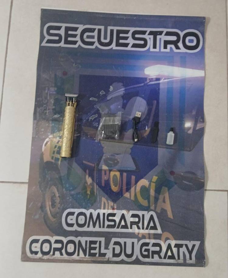 DU GRATY: FUE PRESO POR ROBAR ELEMENTOS DE UN COMERCIO