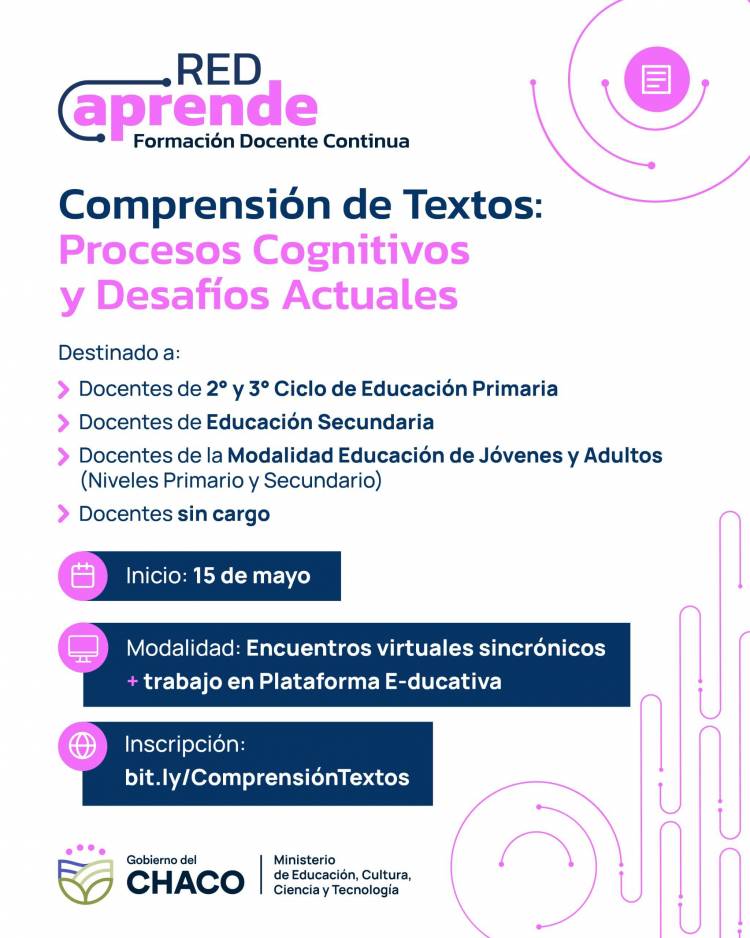 EDUCACIÓN LANZA CAPACITACIÓN DOCENTE SOBRE COMPRENSIÓN DE TEXTOS CON ENFOQUE
