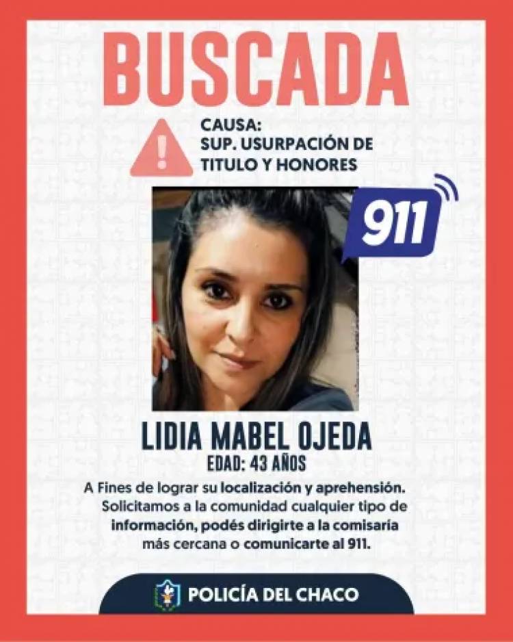 LA JUSTICIA ORDENÓ LA CAPTURA DE LA "RÍMOLO CHAQUEÑA" POR EJERCICIO ILEGAL DE LA MEDICINA