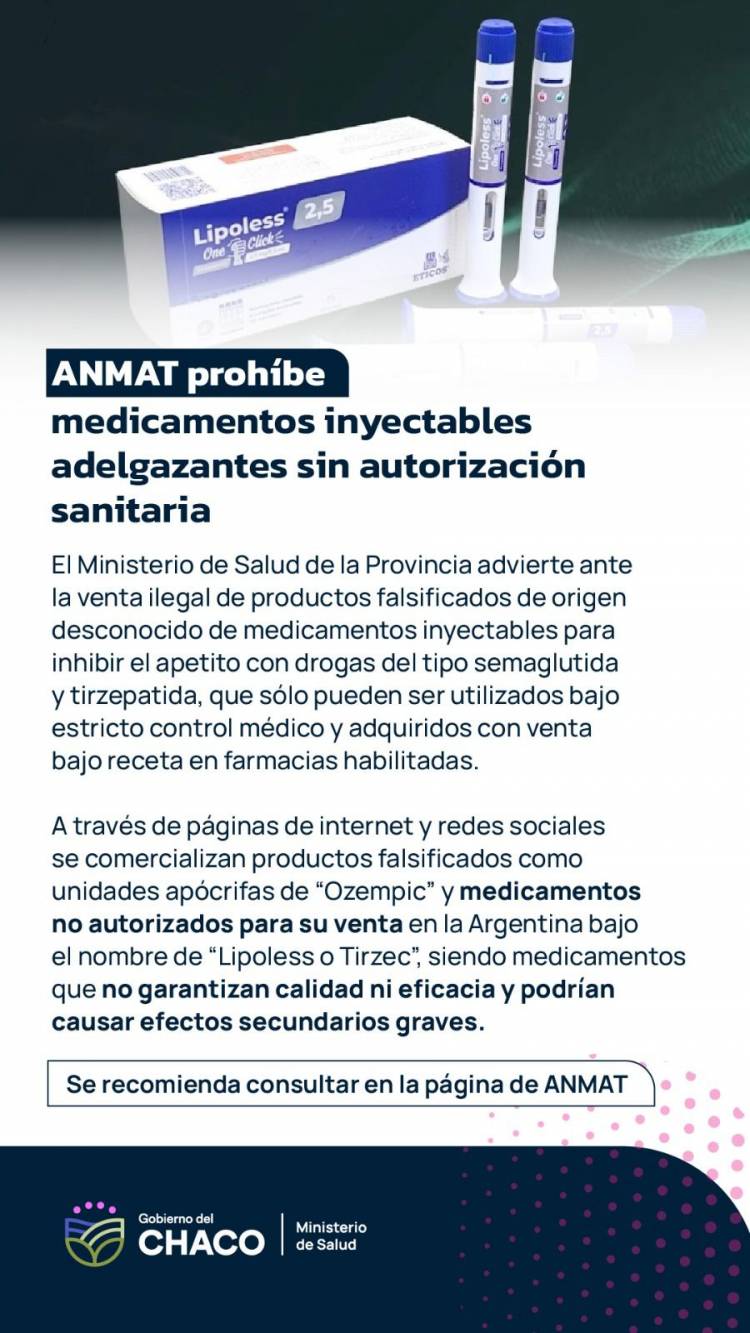 ANMAT PROHÍBE MEDICAMENTOS INYECTABLES ADELGAZANTES SIN AUTORIZACIÓN SANITARIA