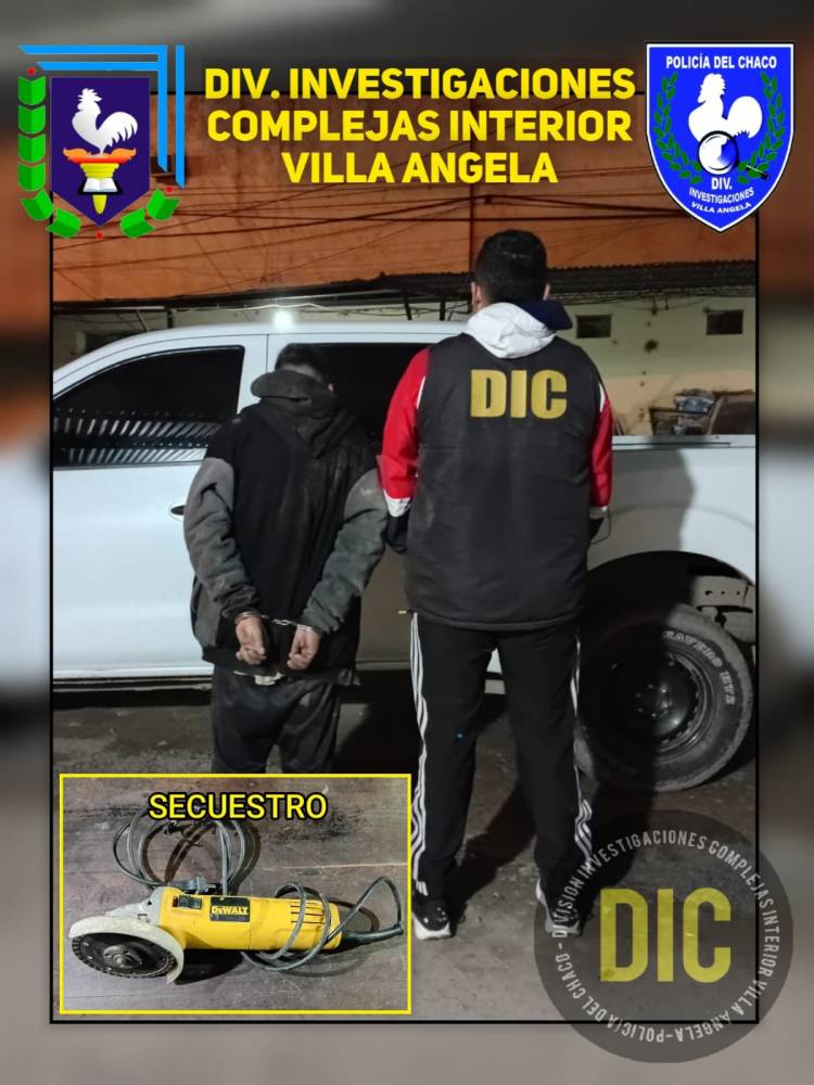VILLA ÁNGELA: RECUPERARON UNA HERRAMIENTA ROBADA Y DETUVIERON AL PRESUNTO AUTOR